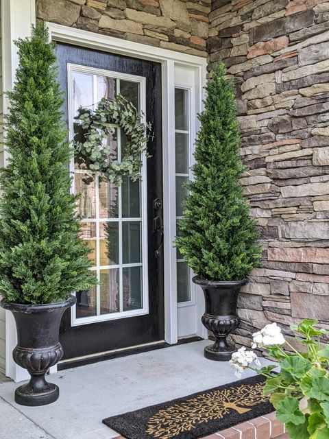 5.5’ Cypress Cone Topiary Artificial Tree UV Resistant (Indoor/Outdoor) by Nearly Natural