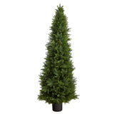 5.5’ Cypress Cone Topiary Artificial Tree UV Resistant (Indoor/Outdoor) by Nearly Natural