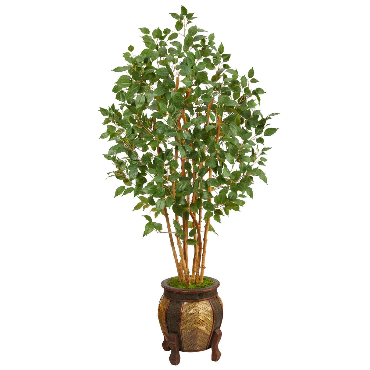 5.5' Ficus Bushy Artificial Tree in Decorative Planter by Nearly Natural