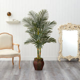 5.5’ Golden Cane Artificial Palm Tree in Decorative Planter by Nearly Natural