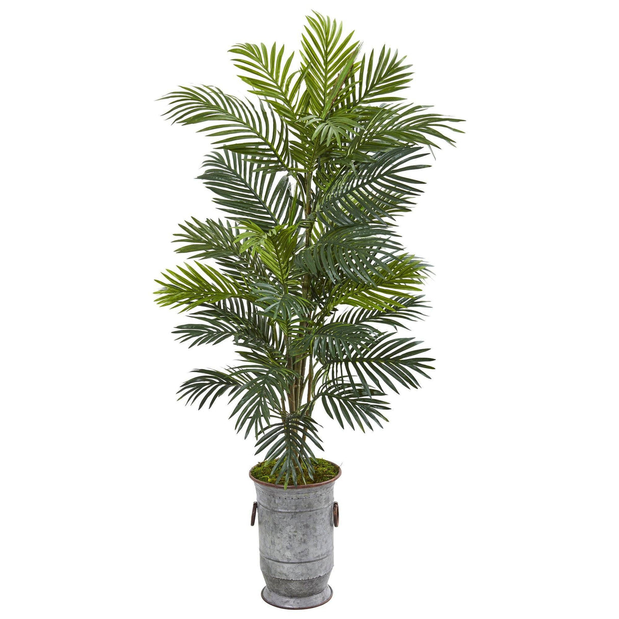 56” Areca Palm Artificial Plant in Metal Urn by Nearly Natural