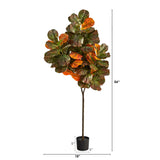 6’ Autumn Fiddle Leaf Artificial Tree by Nearly Natural