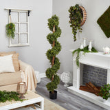 6’ Boxwood Spiral Topiary Artificial Tree by Nearly Natural