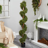 6’ Boxwood Spiral Topiary Artificial Tree by Nearly Natural