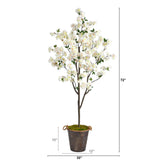 6’ Cherry Blossom Artificial Tree in Decorative Metal Pail with Rope by Nearly Natural