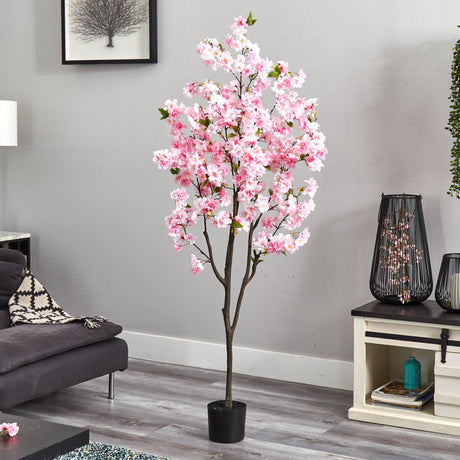 6’ Cherry Blossom Artificial Tree by Nearly Natural