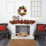 6’ Fall Hydrangea and Berry Artificial Autumn Garland by Nearly Natural