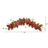 6’ Fall Hydrangea and Berry Artificial Autumn Garland by Nearly Natural