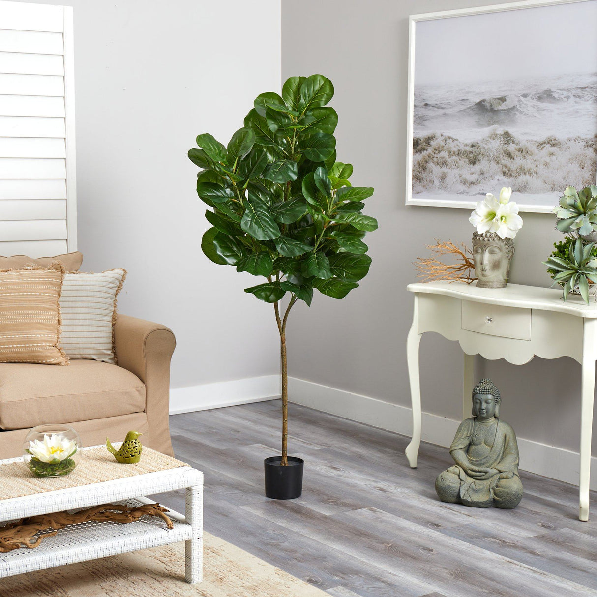 6’ Artificial Fiddle Leaf Fig Tree by Nearly Natural