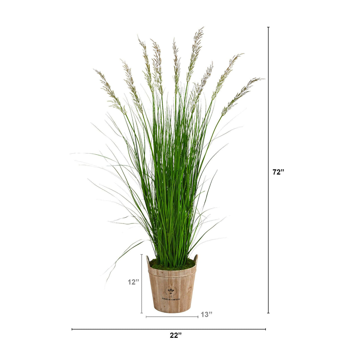 6’ Grass Artificial Plant in Farmhouse Planter by Nearly Natural