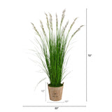 6’ Grass Artificial Plant in Farmhouse Planter by Nearly Natural