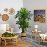 6’ Hawaii Artificial Palm Tree in Handmade Natural Cotton Planter by Nearly Natural