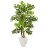 63” Areca Palm Artificial Tree in White Planter by Nearly Natural