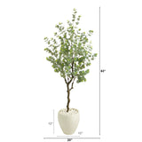 63” Eucalyptus Artificial Tree in White Planter by Nearly Natural