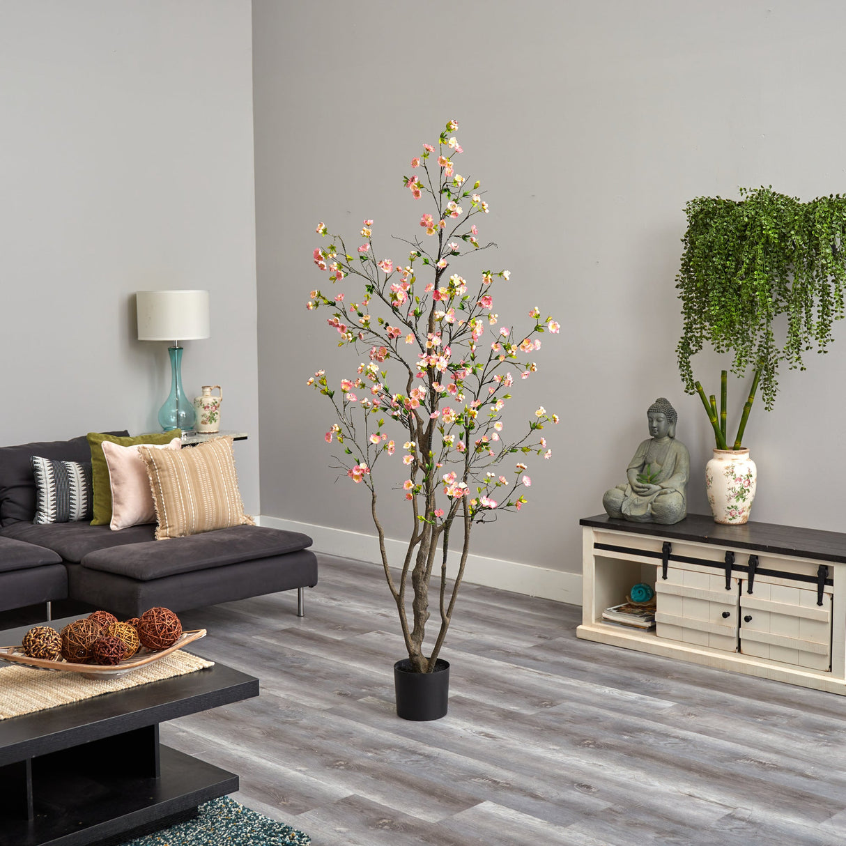 6.5’ Cherry Blossom Artificial Tree by Nearly Natural