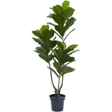 65” Fiddle Leaf Tree UV Resistant (Indoor/Outdoor) by Nearly Natural