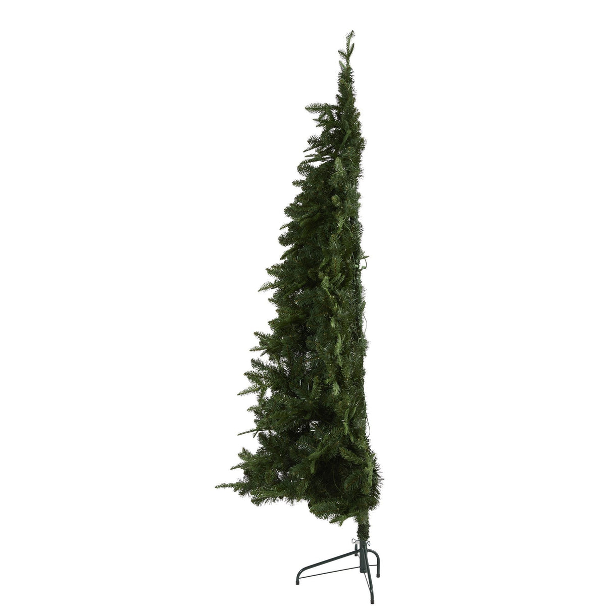 7’ Grand Teton Spruce Flat Back Artificial Christmas Tree with 220 Clear LED Lights and 953 Bendable Branches by Nearly Natural