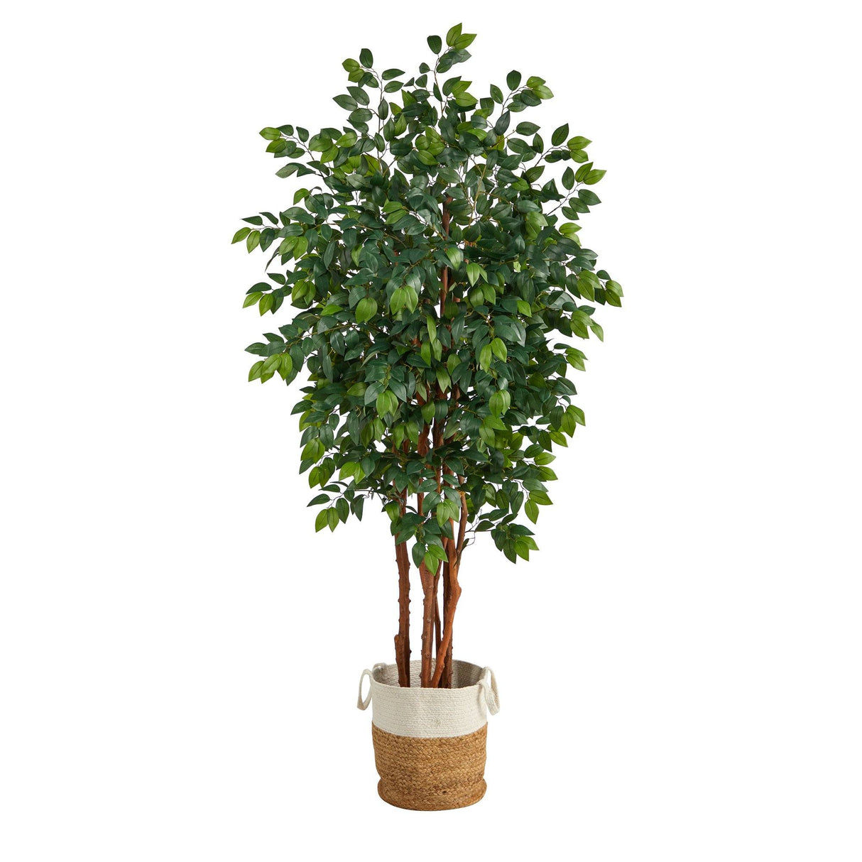 7’ Sakaki Artificial Tree in Handmade Natural Jute and Cotton Planter by Nearly Natural