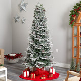 7.5' Flocked Alaskan Pre-Lit Artificial Christmas Tree 350 LED Lights and 2155 Bendable Branches by Nearly Natural