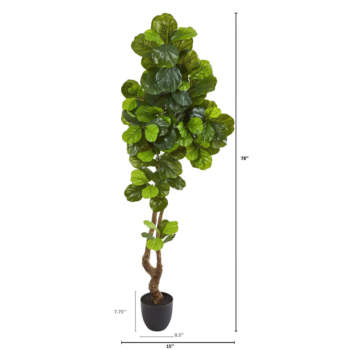 78” Fiddle Leaf Artificial Tree (Real Touch) by Nearly Natural