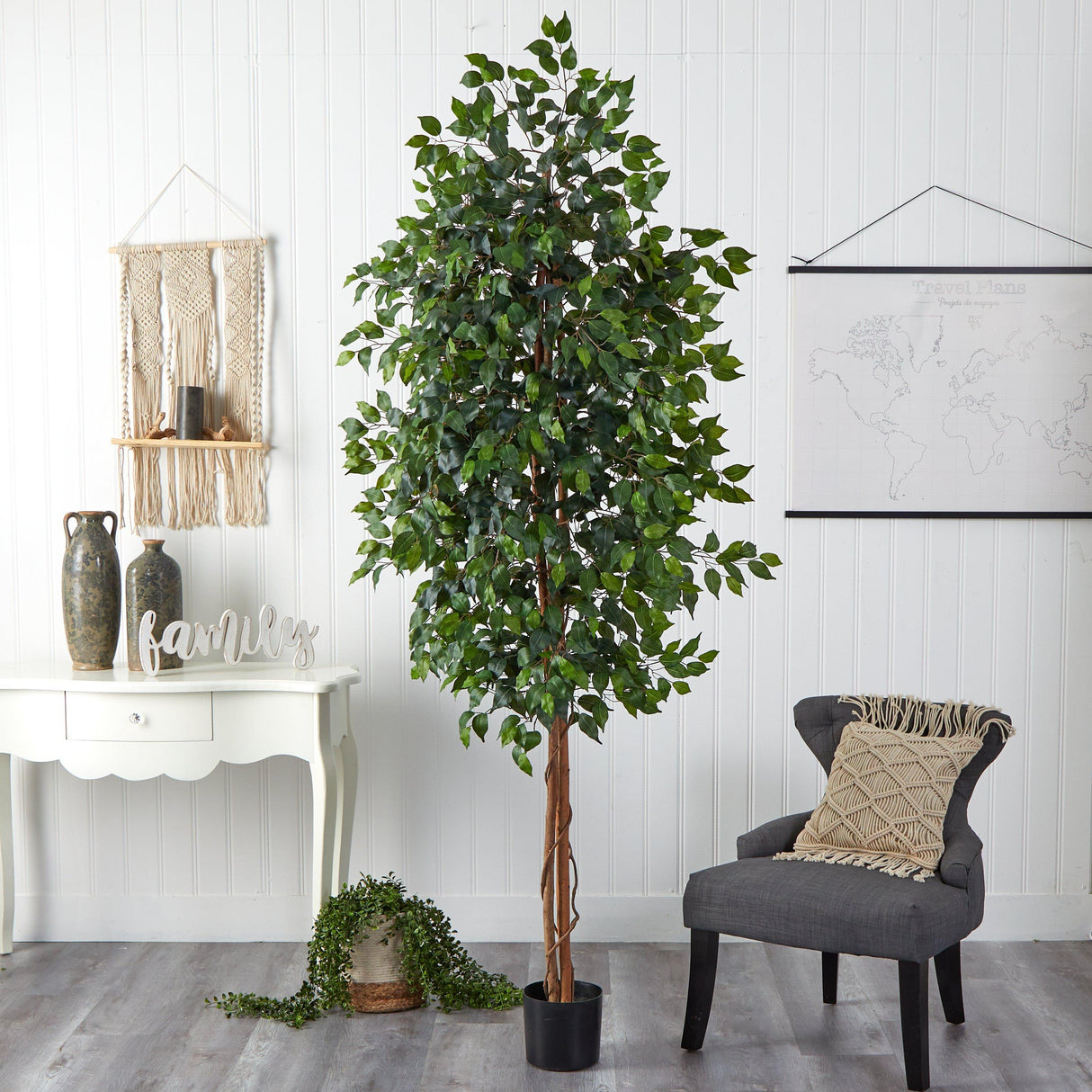 8’ Ficus Tree w/1512 Lvs by Nearly Natural