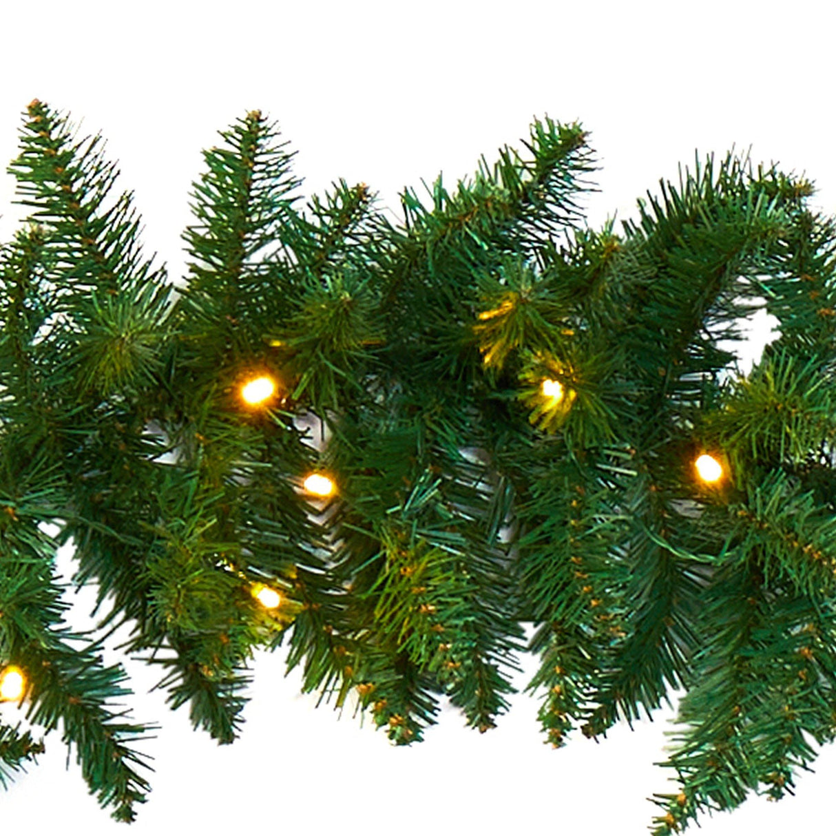 9’ Christmas Pine Artificial Garland with 50 Warm White LEDs Lights by Nearly Natural