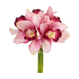 9” Cymbidium Orchid Artificial Flower Bundle (Set of 6) by Nearly Natural