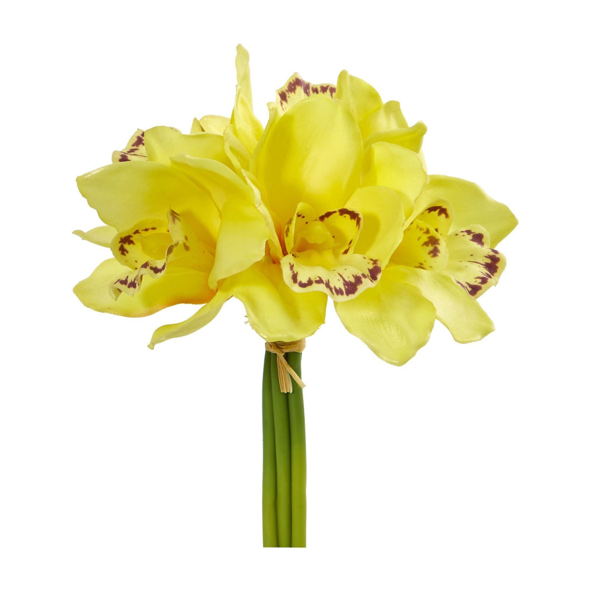 9” Cymbidium Orchid Artificial Flower Bundle (Set of 6) by Nearly Natural