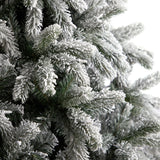 9’ Flocked South Carolina Spruce Christmas Tree with 850 Clear Lights and 2329 Bendable Branches by Nearly Natural