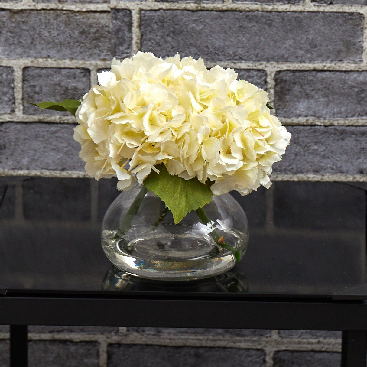 Artificial Blooming Hydrangea in Vase by Nearly Natural