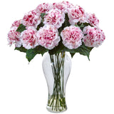 Blooming Carnation Arrangement w/Vase by Nearly Natural