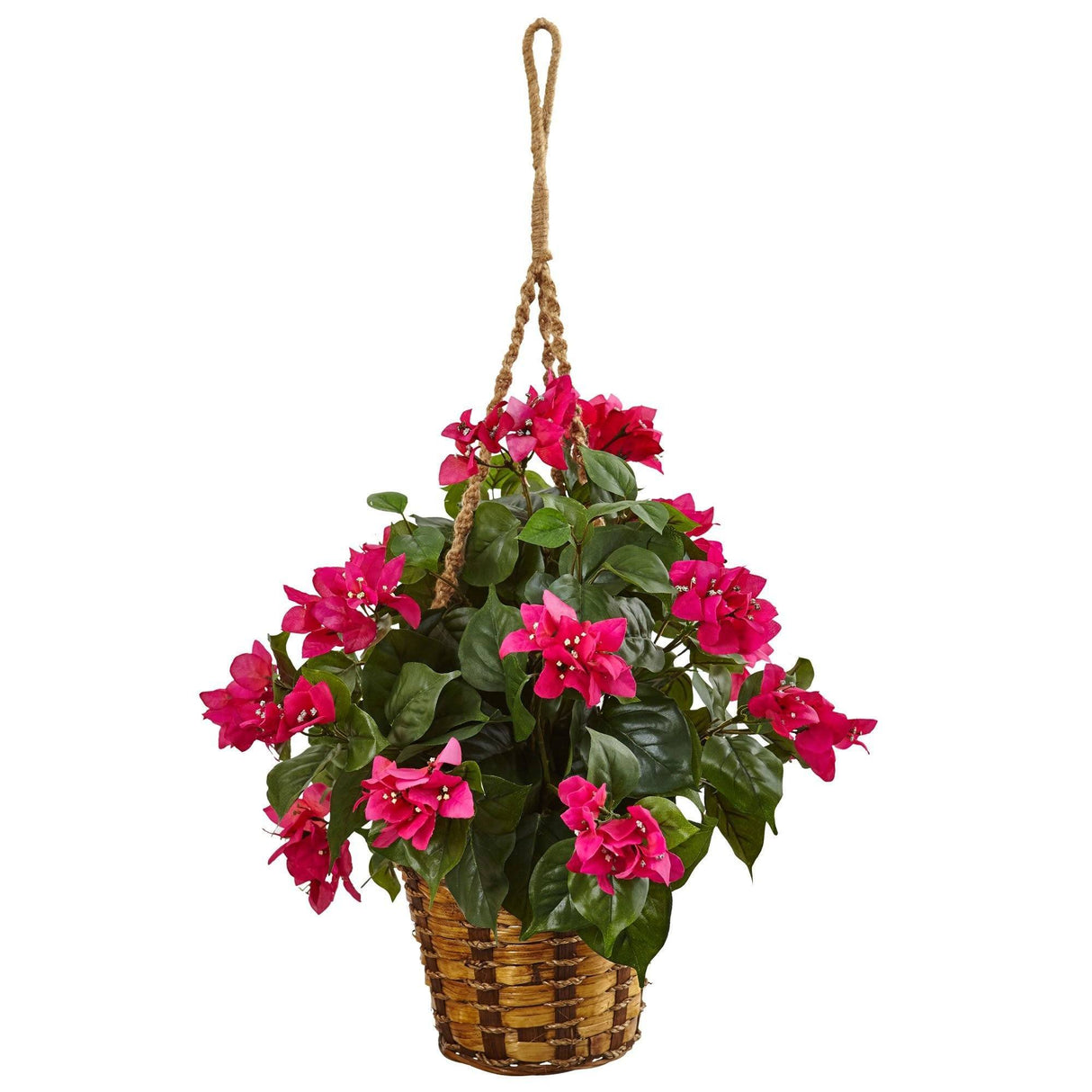 Bougainvillea in Hanging Basket by Nearly Natural