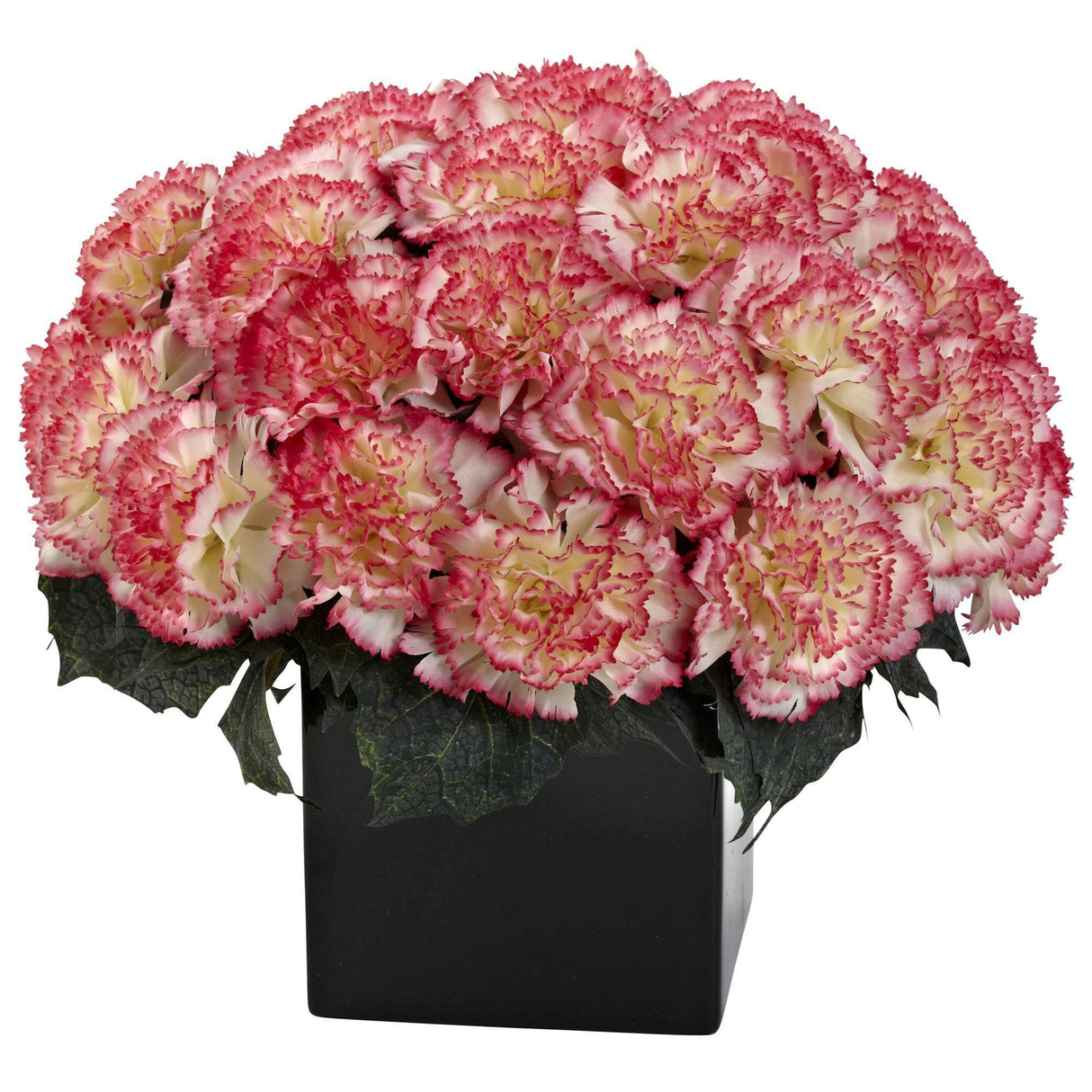 Carnation Arrangement w/Vase by Nearly Natural