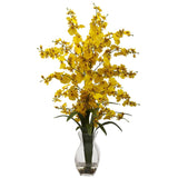 Dancing Lady Orchid w/Vase Arrangement by Nearly Natural