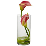 Double Calla Lily w/Cylinder (Set of 2) by Nearly Natural