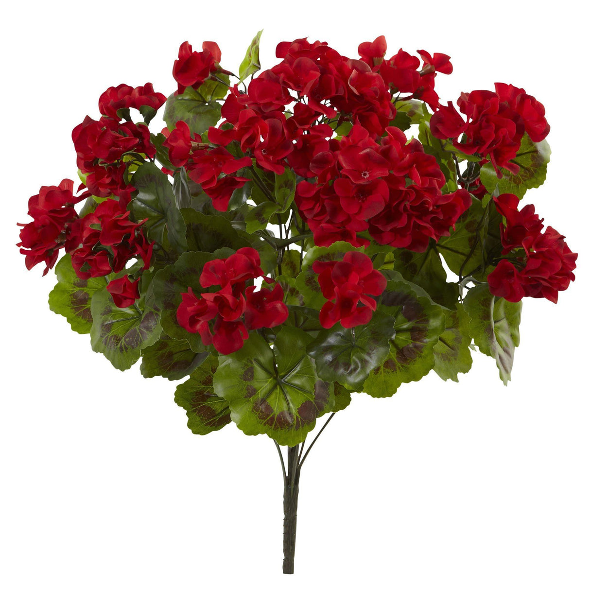 Artificial Geraniums Bush UV Resistant (Set of 3) by Nearly Natural