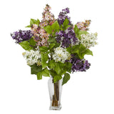 Lilac Silk Flower Arrangement by Nearly Natural