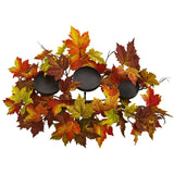 Maple Leaf Artificial Arrangement Candelabrum by Nearly Natural