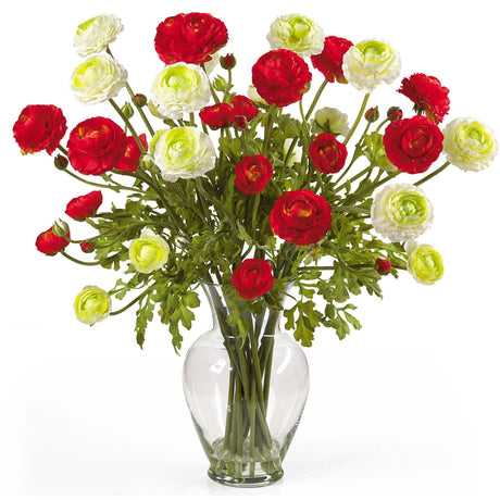 Ranunculus Liquid Illusion Silk Flower Arrangement by Nearly Natural