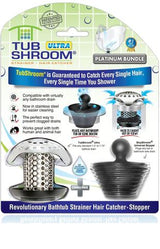 TubShroom Ultra (Stainless) Plus StopShroom® Plug Combo for Tub Drains by TubShroom.com