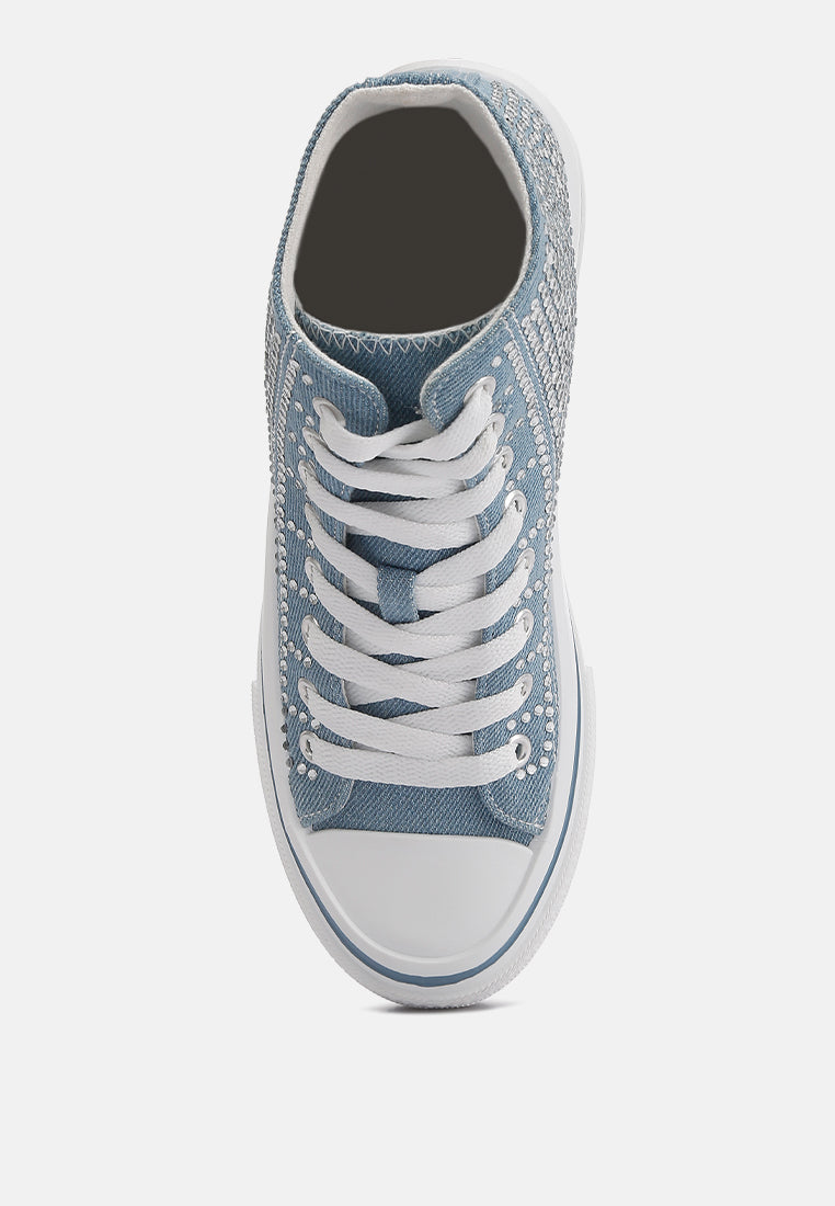 Asuka High Top Denim Sneakers by London Rag