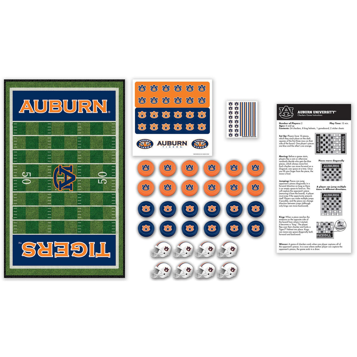 Auburn Tigers Checkers Board Game by MasterPieces Puzzle Company INC