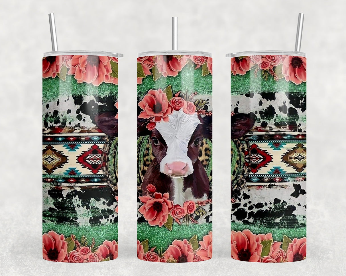 Aztec Calf|Skinny Tumbler|Optional Bluetooth Speaker| Speaker Color Varies by Rowdy Ridge Co