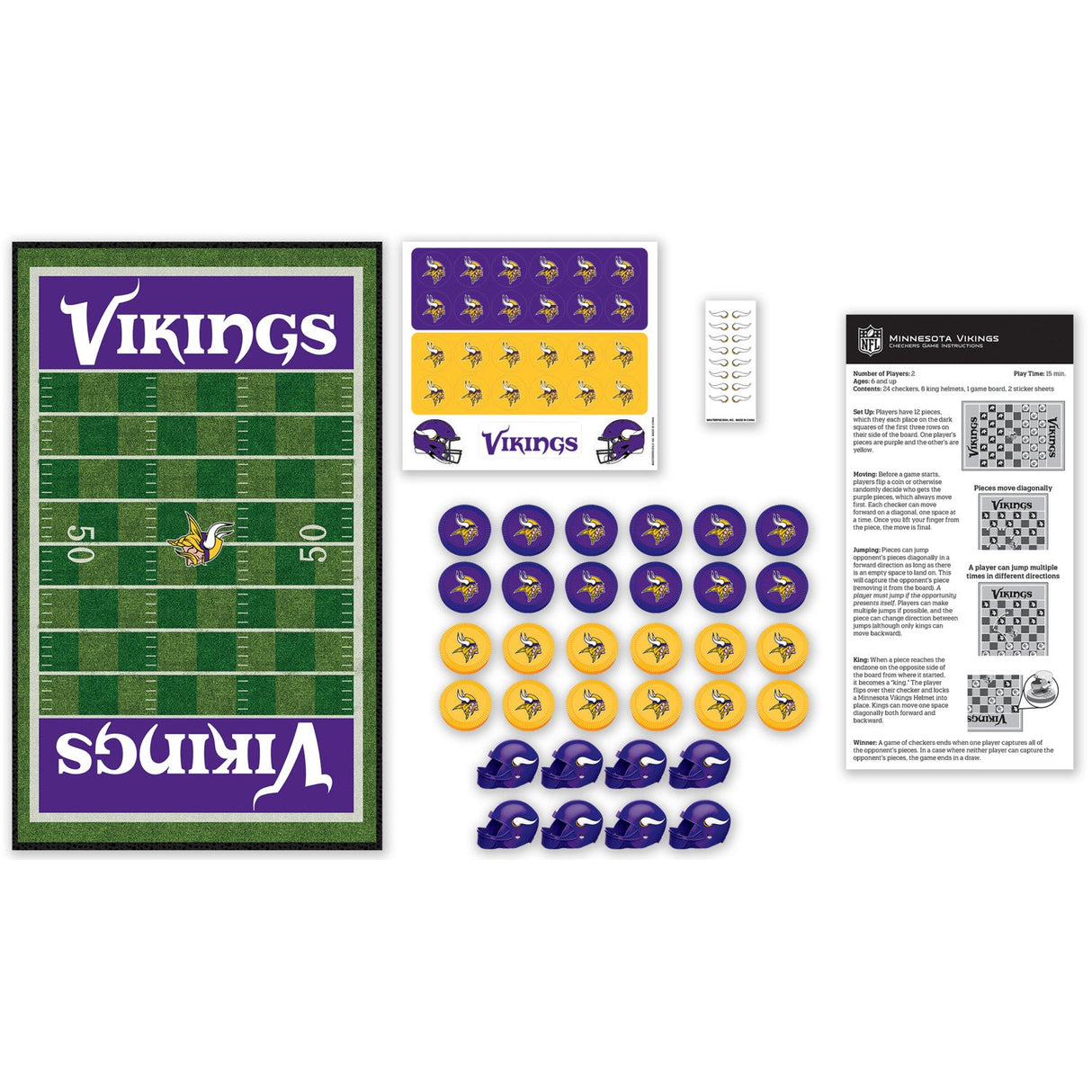 Minnesota Vikings Checkers Board Game by MasterPieces Puzzle Company INC