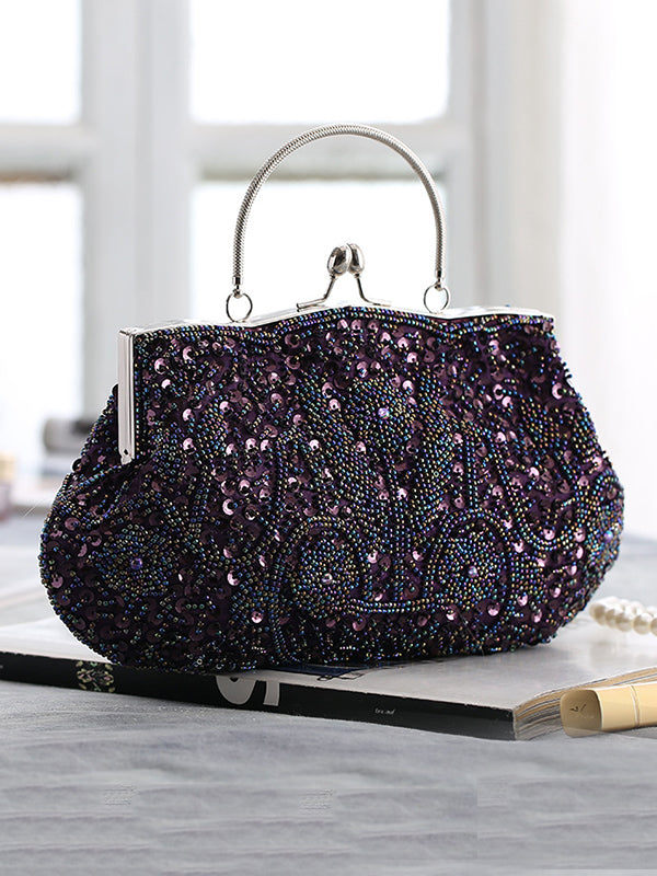 Vintage Evening Beaded Sequined Handbag by migunica