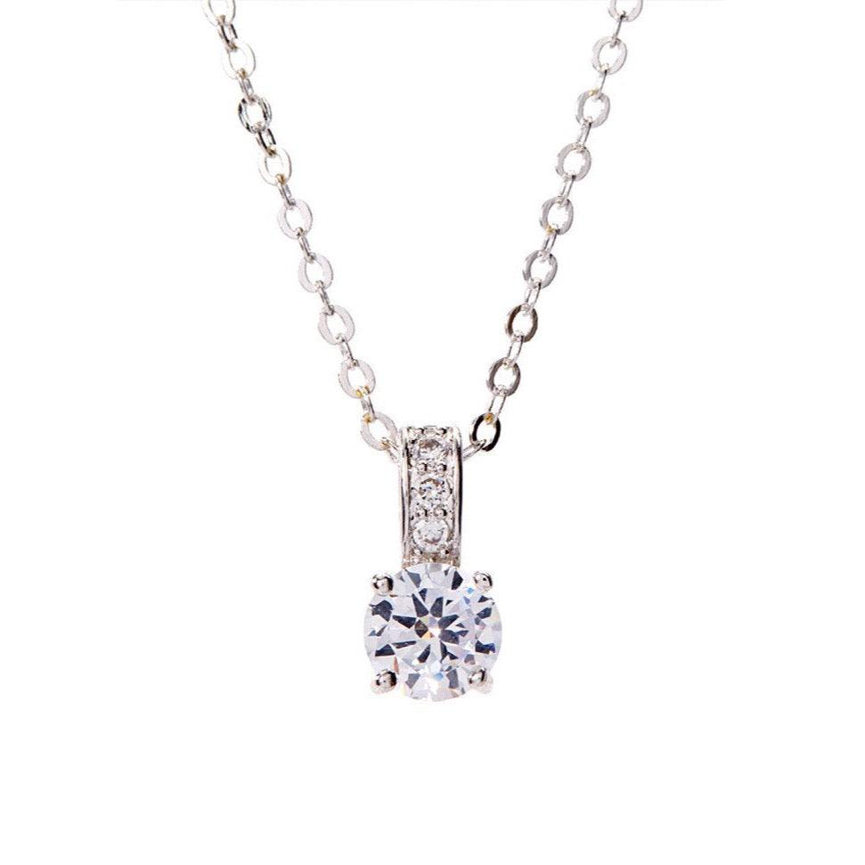 White Gold Cubic Zirconia Pendant Necklace for Women by Hollywood Sensation®