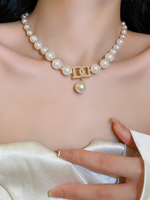 Imitation Pearl Dainty Necklace Necklaces Accessories by migunica