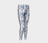 Folclore Oriental blue flower, Eco friendly Leggings by Stardust