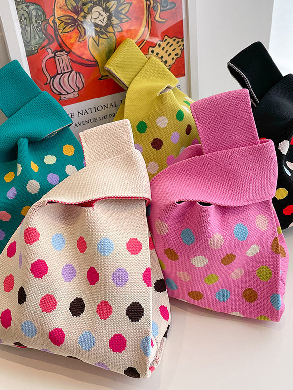 Multi-Colored Polka Dot Bags Handbags by migunica