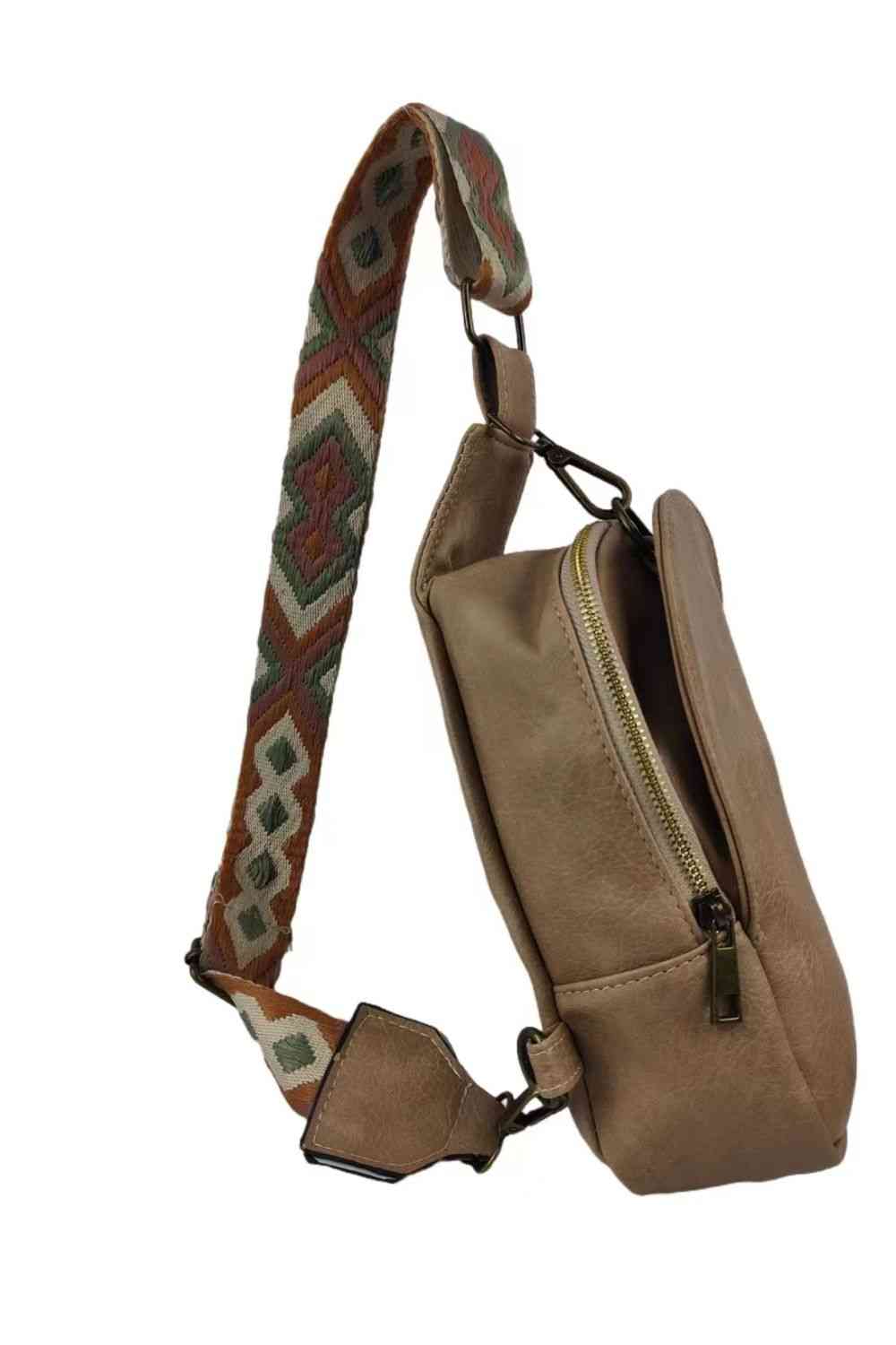 Adjustable Strap PU Leather Sling Bag by Coco Charli